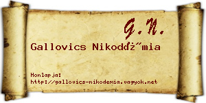Gallovics Nikodémia névjegykártya